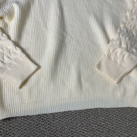 UMGEE Womens Sweater Large Cream Cable Knit Turtle Neck Long Sleeve Pullover NWT - Picture 6 of 13